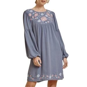 Savanna Jane Women’s Floral Embroidered Babydoll Dress Size Small